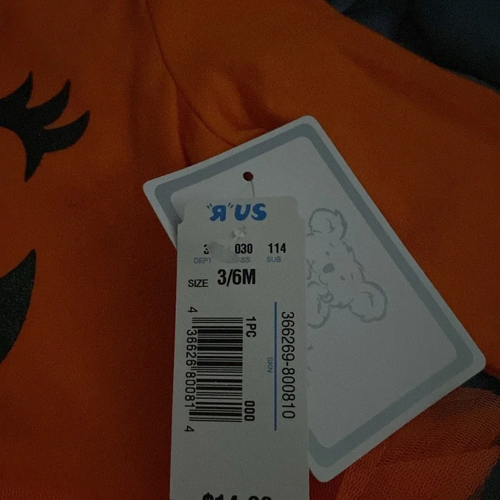 Koala Kids Halloween Pumpkin onesie with snaps bottom. NWT